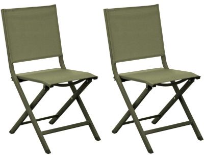 Chaises jardin pliantes en aluminium Thema (Lot de 2) (Vert)