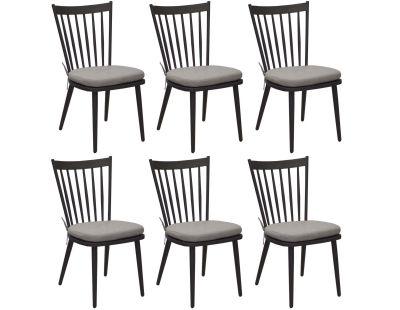 Chaises de jardin vintage en aluminium Winsor (Lot de 6) (Noir)