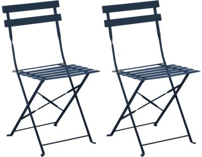 Chaises pliantes en acier Cuba (Lot de 2) (Bleu)