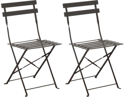 Chaises pliantes en acier Cuba (Lot de 2) (Gris)