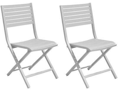 Chaises pliantes en aluminium Lucca (Lot de 2) (Blanc)