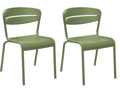 Chaises terrasse en aluminium Haora (Lot de 2) (Amande)