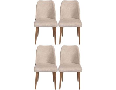 Chaises en velours et métal Nova (Lot de 4)