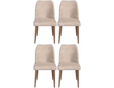 Chaises en velours et métal Nova (Lot de 4)