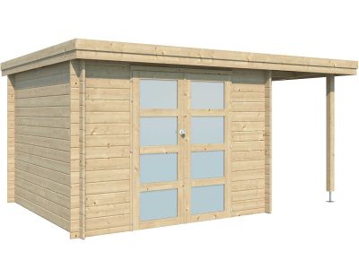 Chalet en bois 7,26 m² OREGON (Chalet avec extension 3,97 m²)