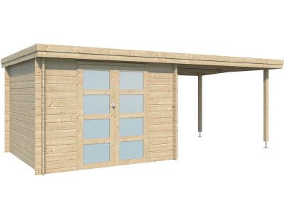 Chalet en bois 7,26 m² OREGON (Chalet avec extension 7,91 m²)