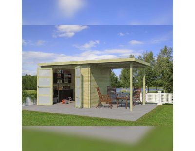 Chalet en bois 6,44 m² Umea (Chalet avec extension 5,26 m² (traité autoclave classe 3))