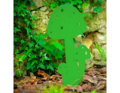Champignon déco en métal vert (15 cm)