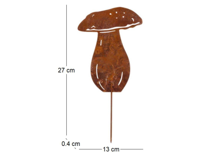 Champignon en métal rouillé sur pic (Cèpe)
