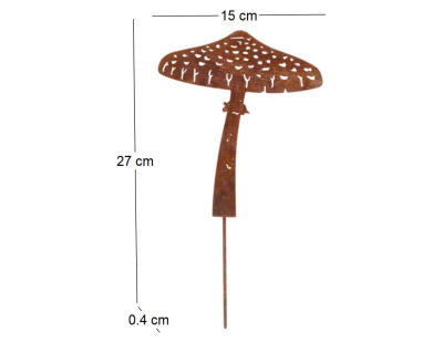 Champignon en métal rouillé sur pic (Champignon parasol)