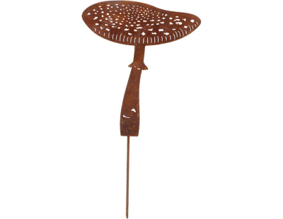Champignon en métal rouillé sur pic (Amanite tue-mouches)