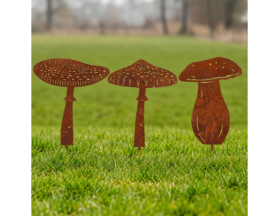 Champignon en métal rouillé sur pic (Amanite tue-mouches)