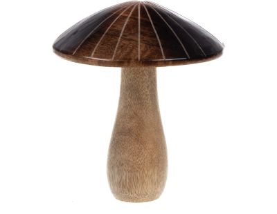 Champignons décoratifs en bois de manguier (Lot de 3)