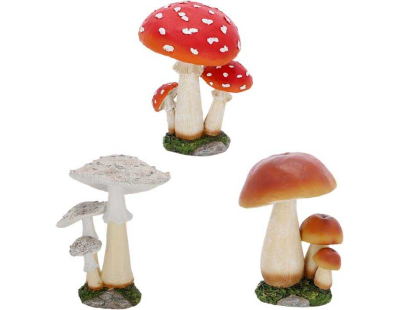 Champignons en résine (Lot de 3) (Taille L)