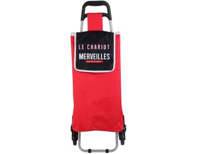 Chariot shopping en polyester 6 roues (Rouge)