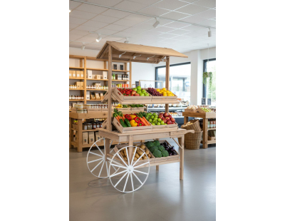 Charrette 4 Saisons en pin 8 casiers de rangement