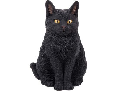 Chat assis en résine 29 cm (Noir)