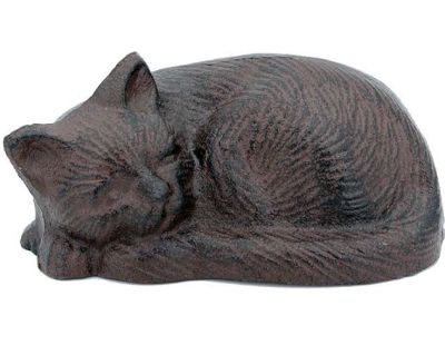 Chat dormeur en fonte 12x8x7 cm