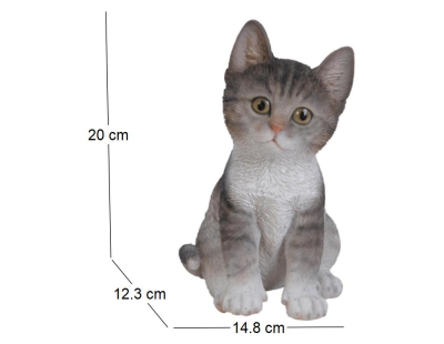 Chaton en résine 20 cm Kitten (Gris)