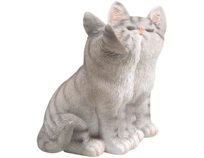 Chats en résine 18x12x17 cm (Gris)
