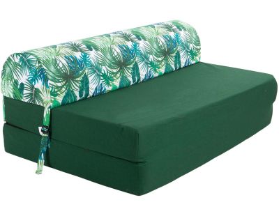 Chauffeuse double en coton coussin imprimé (Deep jungle)