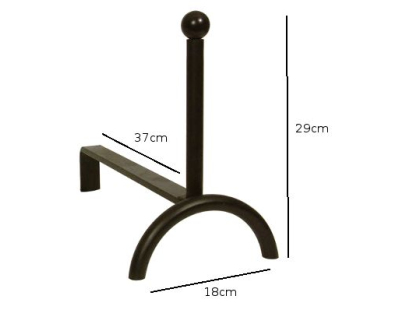 Chenet de cheminée en fer forgé (Lot de 2)