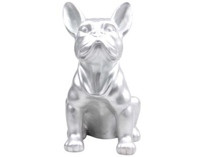 Chien bouledogue français coloré 37 x 25 x 22 cm (Argent)