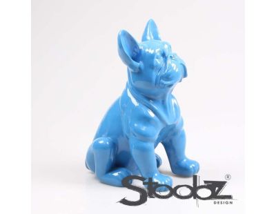 Chien bouledogue français coloré 37 x 25 x 22 cm (Bleu)