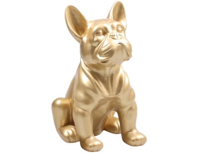 Chien bouledogue français coloré 37 x 25 x 22 cm (Doré)
