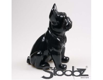 Chien bouledogue français coloré 37 x 25 x 22 cm (Noir)