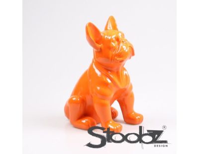 Chien bouledogue français coloré 37 x 25 x 22 cm (Orange)
