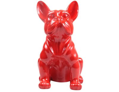 Chien bouledogue français coloré 37 x 25 x 22 cm (Rouge)