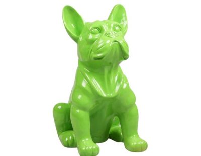 Chien bouledogue français coloré 37 x 25 x 22 cm (Vert citron)