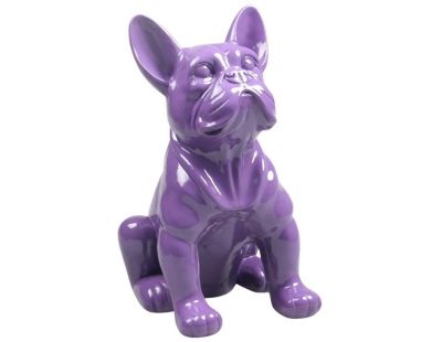 Chien bouledogue français coloré 37 x 25 x 22 cm (Violet)