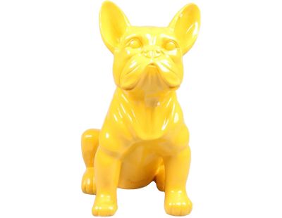 Chien bouledogue français coloré 37 x 25 x 22 cm (Jaune)