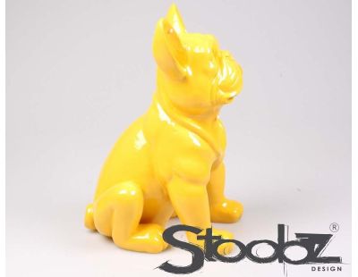 Chien bouledogue français coloré 37 x 25 x 22 cm (Jaune)