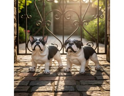 Chien bouledogue debout en résine (Bouledogue français Bouledogue français)