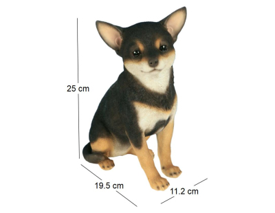 Chihuahua assis en résine 24 cm