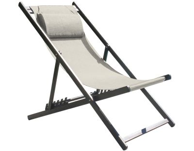 Chilienne de jardin pliante en textilène et aluminium Julia (Gris anthracite)