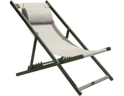 Chilienne de jardin pliante en textilène et aluminium Julia (Kaki)