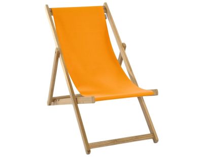 Chilienne transat enfant bois d'eucalyptus tissu 100% coton Elvas (Orange)