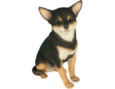 Chihuahua assis en résine 24 cm
