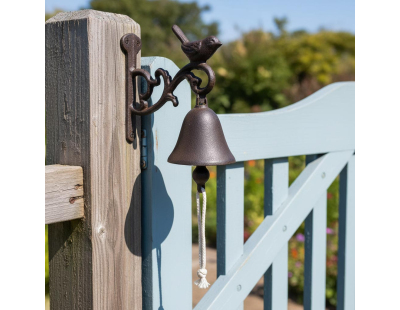 Clochette de jardin oiseau en fonte