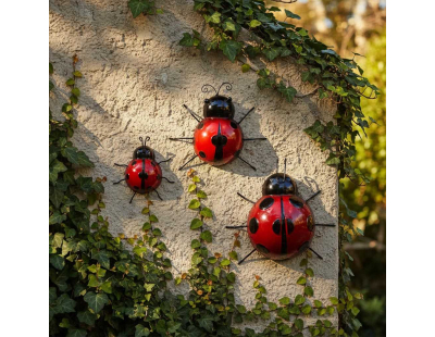 Coccinelles décoratives en métal (Lot de 3)