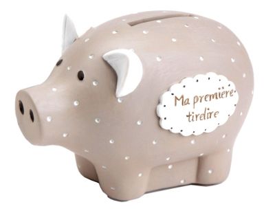 Tirelire cochon incassable blanc Babytolove pour enfant de 3 ans à 12 ans