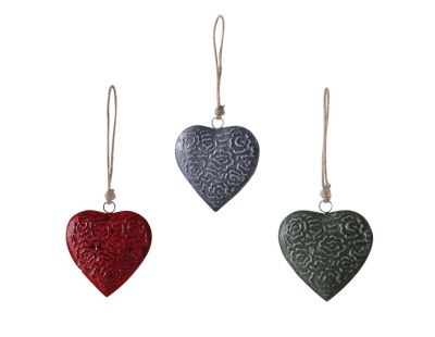 Coeur à suspendre en métal (Lot de 3) (Taille 2)