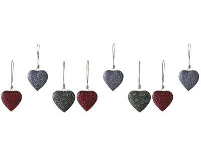Coeur à suspendre en métal (Lot de 8 - taille 2)
