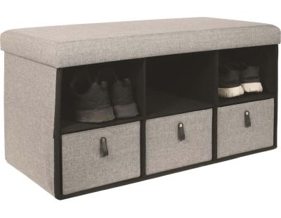 Coffre banc pliable avec rangements moderne (Gris clair)