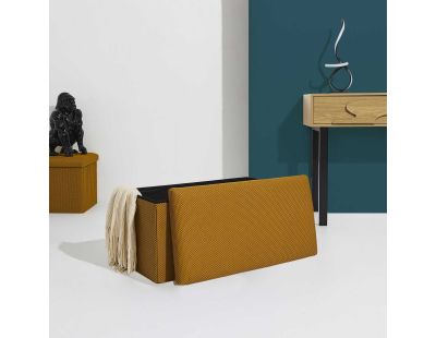 Coffre banc pliable en tissu Atome (Jaune)