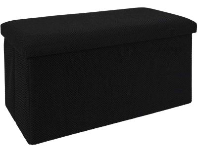 Coffre banc pliable en tissu Atome (Noir)